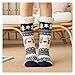 ZGXNYI Hausschuh-Socken Winter Warme Socken Frauen Pinguin Plüsch Weiche Weibliche Non Grip Boden Hausschuhe Kurze Socke Fuzzy Flauschigen Hirsch Elch Bär rutschfeste Hausschuh Socken(Pand