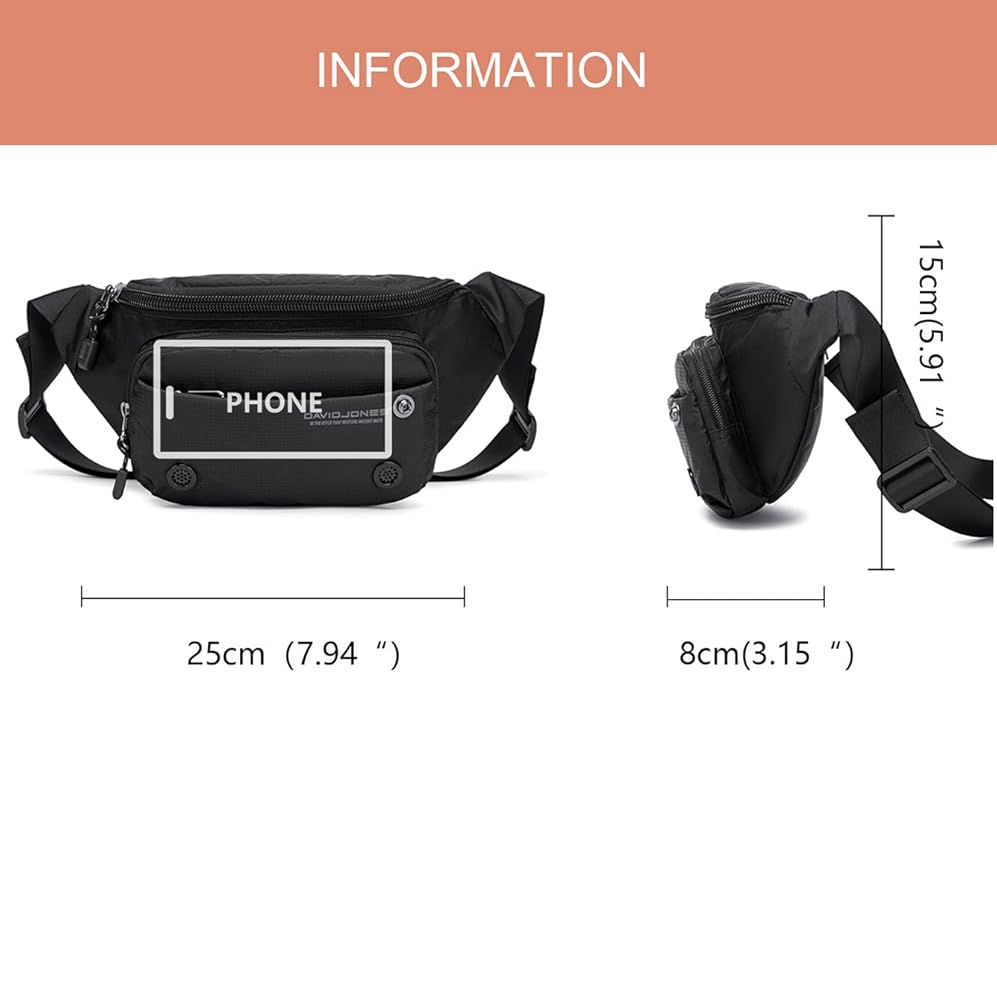 Marsupio David Jones In Nylon - Borsa A Tracolla Unisex Con 4 Scomparti, Leggera E Pratica - Foto 2