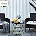 Outsunny Garten Couchtisch, Beistelltisch, Kaffeetisch, Metall, Schwarz, Terrasse, 45 x 45 x 50 cm