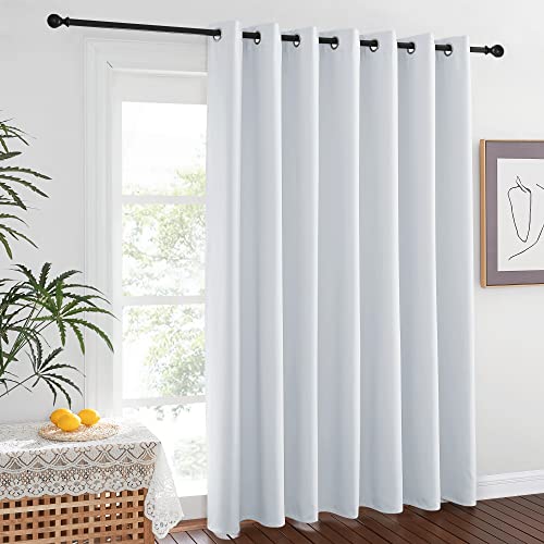 Image of NICETOWN Room Divider Curtain Screen Partition, Vertical Blind for Sling Door, Blackout Window Curtain, Privacy Blind for Patio, Extra Wide Drape (Cloud Grey, Single Panel, 10ft Wide x 9ft Long)