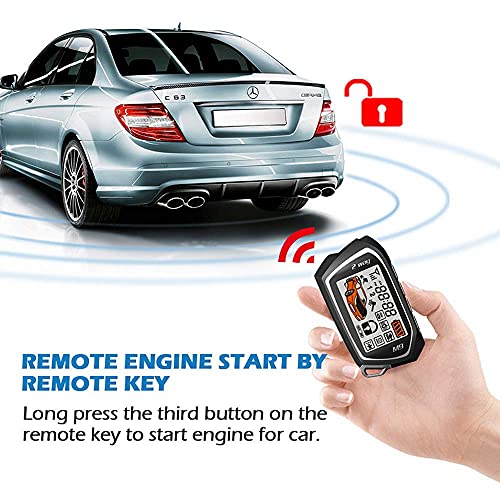 Germany Spy Bluetooth App Two Way Car Alarm System Engine Start 2 Lcd Key 5000M Pke Security Passive Keyless Entry Gasoline Diesel Remote & Phone Startup Automobile Trunk Release 095862 #TOP4