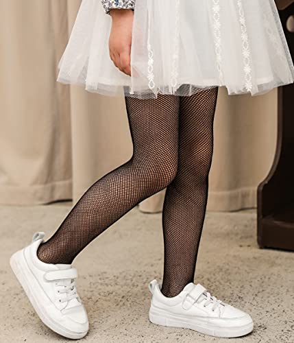 Kids Colorful Fishnet Stockings High Waist Mesh Girls Tights for Halloween Cosplay3