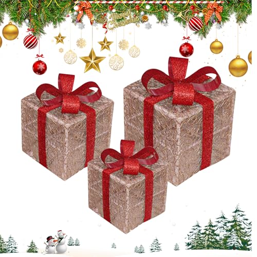 Cajas De Navidad Iluminadas | 3 Piezas...