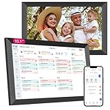 デジタルカレンダー 10.1インチ 64GB 家族共有スケジュール インタラクティブデスクウォールスマートカレンダー タッチスクリーン タスク 食事プランナー ホームオフィス用 デジタルフォトフレーム付き