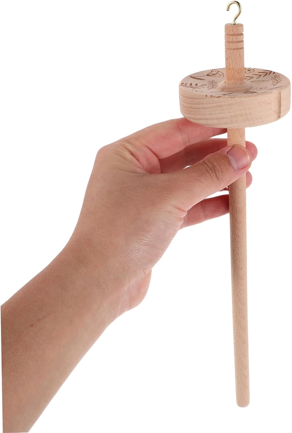 Angoily 1 Set Wooden Drop Spindle Kit Portable Hand Weaving Tools for Yarn Spinning Durable Spindle Drop Shuttle for Efficient Twisting Thread Storage Design