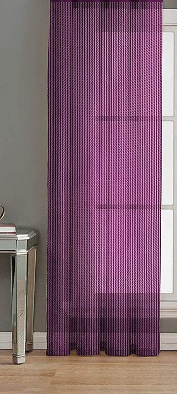 FARRELL Decor- 1 Piece Polyester Fancy Sheer Zig-Zag Net Curtain for Long Door (4 x 9 Feet Voilet)-image-39