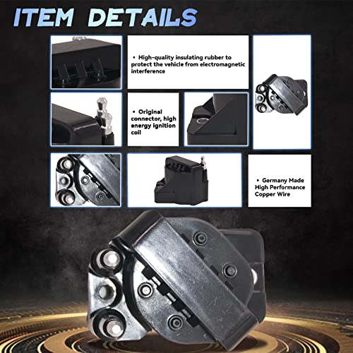 Pldde Set Of 4 New Ignition Coils On Plug Packs With Boots Compatible With 90-95 Corvette Zr1 5.7L 93 Cadillac Allante 94-99 Deville 93-99 Eldorado/Seville 4.6L 95-99 Oldsmobile Aurora 4.0L V8 #TOP2