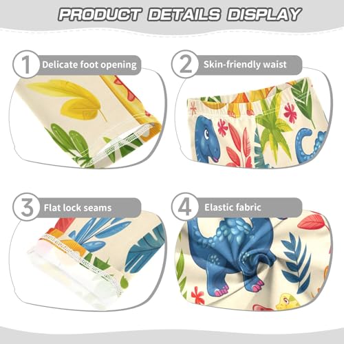 Bolaz Toddler Girls Leggings Printed Yoga Pants Leggings Dinosaur Tree Leaves for Kids3