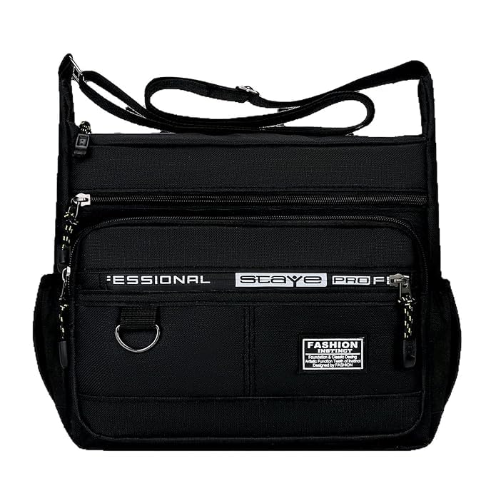 stockyhut Travel Casual Messenger Sholder Bag Waterproof Wear-resistant Backpack with Multilayer Pocket Men's Tote Bag Large Capacity Zipper Closure-picture-34