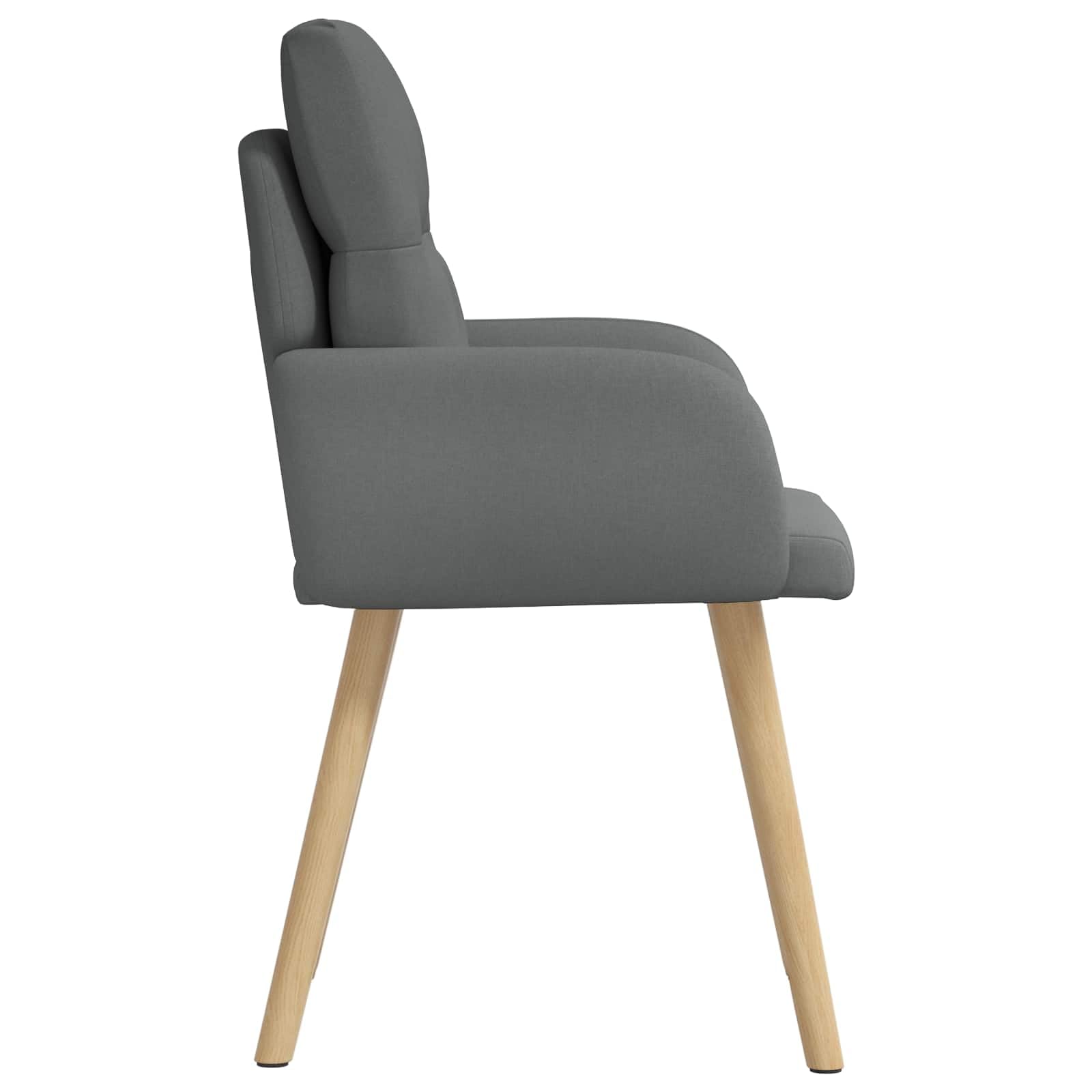 Krzesło do jadalni, zestaw 6 szt., ciemnoszary, materiał z podłokietnikami, ergonomiczne, wychylne, nowoczesne wzornictwo, stabilna rama metalowa, wygodna tapicerka, skandynawski styl, trwałe