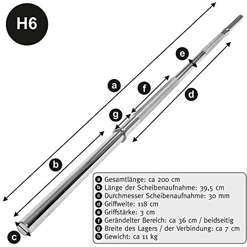 C.P. Sports Langhantelstange 30 mm mit Hantelverschluss für Training