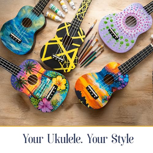 Image of DIY Ukulele Kit - Build Your Own Guitar with 21-Inch Soprano Ukelele Kit, Includes 33 Pieces Make Your Own Ukulele Acoustic Guitar DIY Projects (Pack of 2)