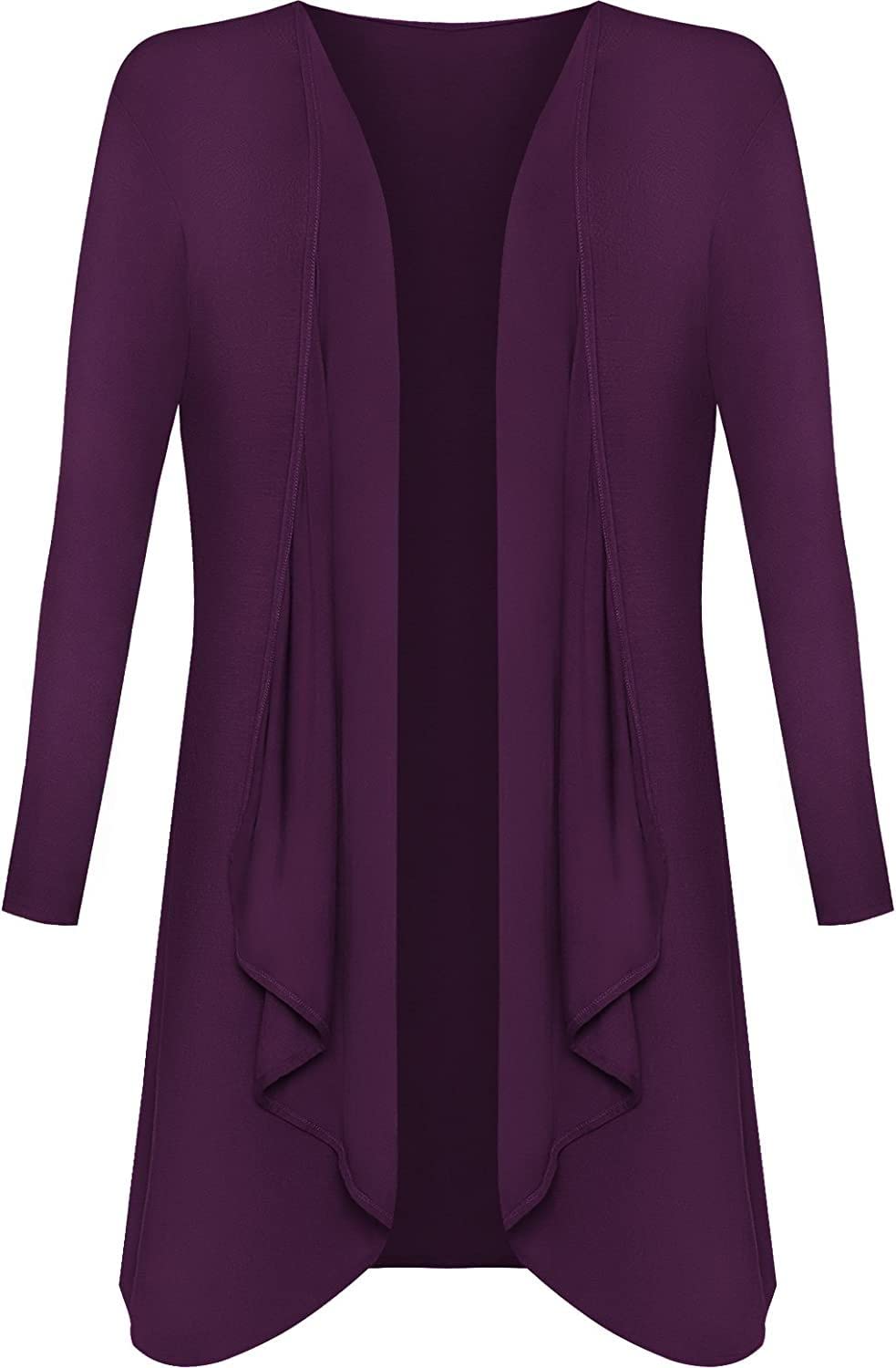 Crazy Girls Womens Waterfall Boyfriend Cardigan, Purple, SM (UK 8-10)