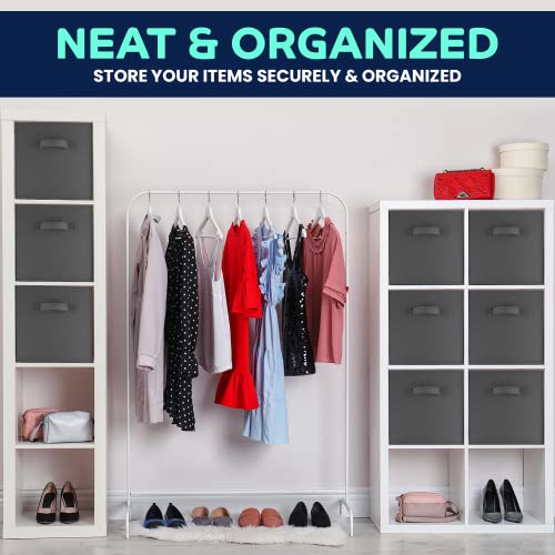 Cube Storage Bins - 11 Inch Storage Cubes (9 Pack) | Fabric Cubby Basket For Home, Kids Room & Nursery | Dual Handles, Foldable | Cube Organizer Storage Bin (Dark Grey) #TOP5