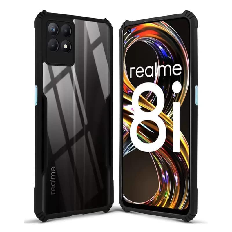 Dashmesh Shopping Clear Back Cover Case Mobile Cover for Realme 8i (Hard | Hybrid PC + TPU | Shock Proof | Full Armour Device & Camera Protection | Black) (B0BFR37627) Amazon Price History, Amazon Price Tracker