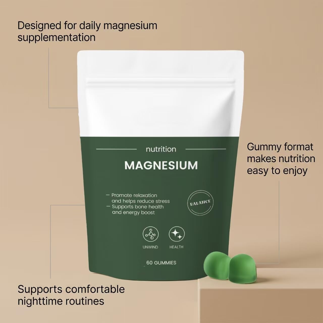Magnez – relaks w nocy i wsparcie mięśni, 60 szt