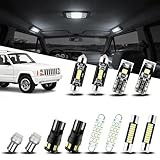 EASY EAGLE LED Interior Car Lights for Cherokee-XJ-1997-2001: 14 Piece Kit White LED Light Bulbs - Super Bright 6000K + Install Tool