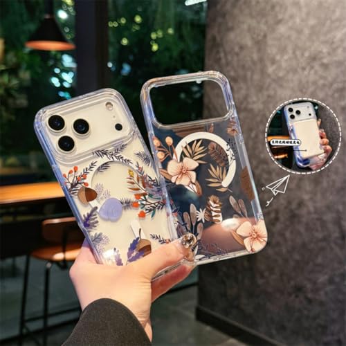 Coque magnétique fleurie pour iPhone Air antichoc à induction