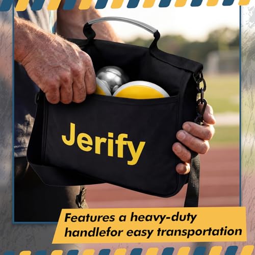 Jerify 2 Pcs Discus Throw Carrier Bags, Throwing Sports Discus and Shot Put Carrying Disc Golf Bag, Track & Field Equipment Storage Tote for Athletes, 11.4" x 6.9" x 0.8"