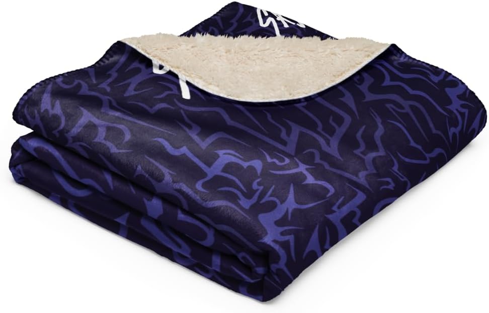 KPop Demon Hunters Saja Boys Demon Veins Sherpa Blanket, Ultra-Soft Plush Throw Blanket for Adults, Teens, Kids - Officially Licensed - 50 in x 60 in