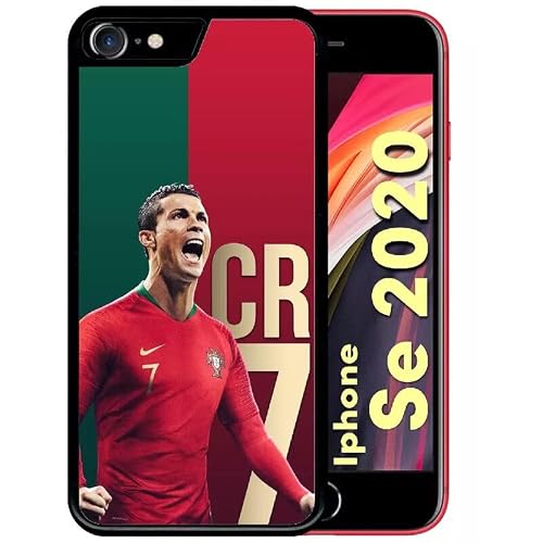 Coque pour iphone se 2020 - ronaldo cr7 portugal champion football - noir