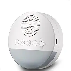 Máquina de Som Ruído Branco para Dormir | 20 Sons Relaxantes + Luz Noturna Ajustável + Timer Inteligente | Aparelho Portátil para Bebê, Adultos, Escritório e Viagem