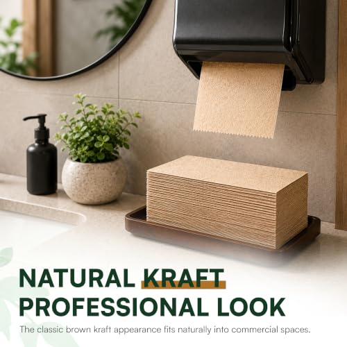 Image of Perfect Stix Kraft Multifold Paper Towels - 1,000 Count (4 Packs of 250) - Natural Brown Folded Hand Towels for Commercial, Office, Restaurant & Restroom Dispensers