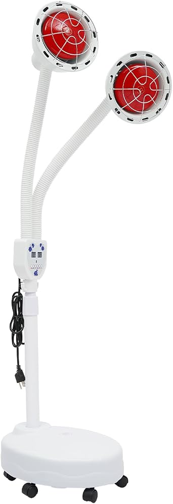 Infrared Heat Lamp, 360 Rotating Red Light 110V Beauty Salon Infrared Heat Lamp, Double-Head Red-Lights Roasting Lamp for Body Relieve Joint Pain & Muscle Aches