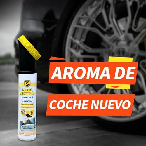 SPSIL Limpiador Tapicería Espuma Seca Coche y Hogar Cepillo Integrado Limpia Sofás Alfombras Fórmula Anti-Olor y Fragancia Fresca Limpieza Profunda de Tejidos 450ml - imagen 3
