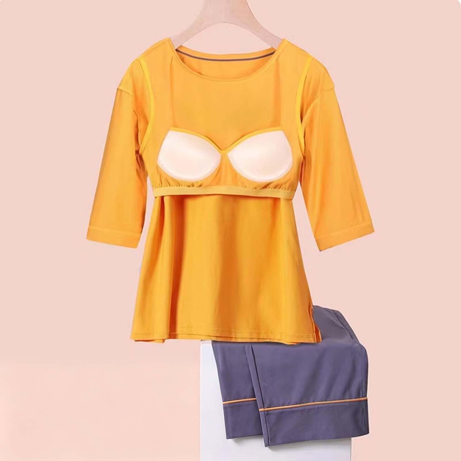 Pigiama da donna a 3/4 in cotone, set estivo da notte, a maniche corte, tuta da casa, maglietta e pantaloncini, tuta per il tempo libero, due pezzi