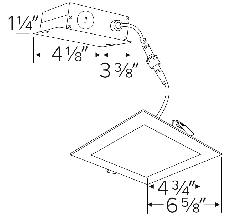 Elco Lighting ERT66130BZ 6" Ultra Slim Led Square Panel Light, 12W 120V