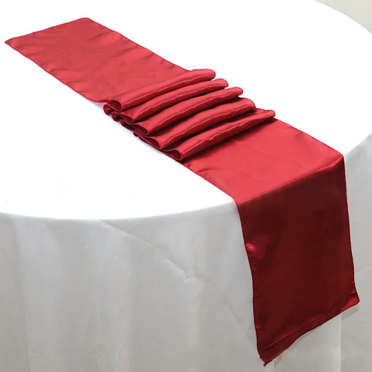 10 Runner Da Tavola In Raso Marrone, 30x274 Cm, Eleganti Per Decorazioni Matrimonio, Halloween E Feste - 2