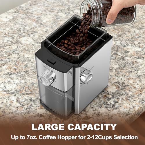 ROUNEXES 17-Level Flat Burr Grinder