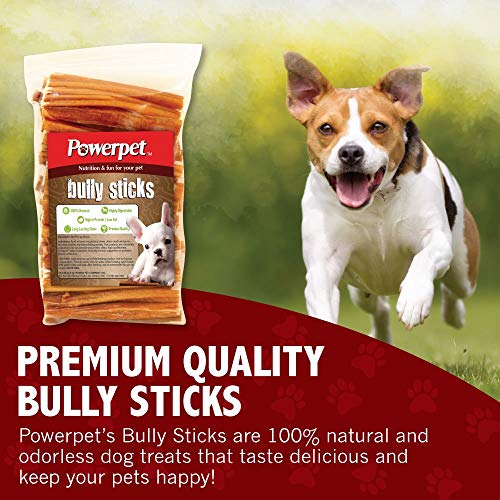 Powerpet All Natural Steer Stick (Bully Stick) 4 Inch, Rich In Protein, Low Fat, Odorless (20) #TOP5