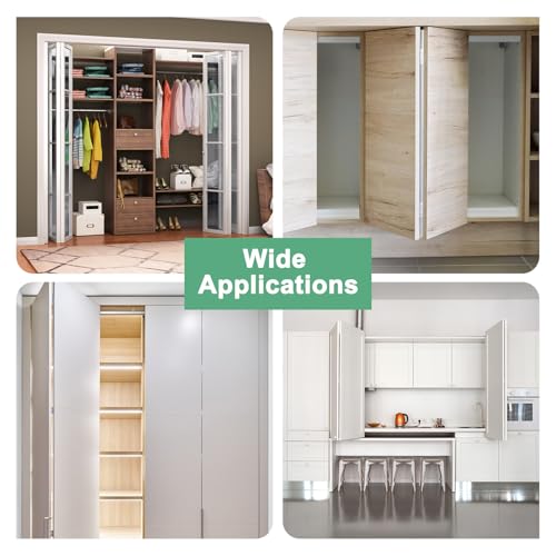 Kit de Herrajes para Puertas Plegables M METERXITY 2 unidades con soporte superior e inferior, rueda guía y pivote para reparación de puertas corredizas de clóset miniatura 5