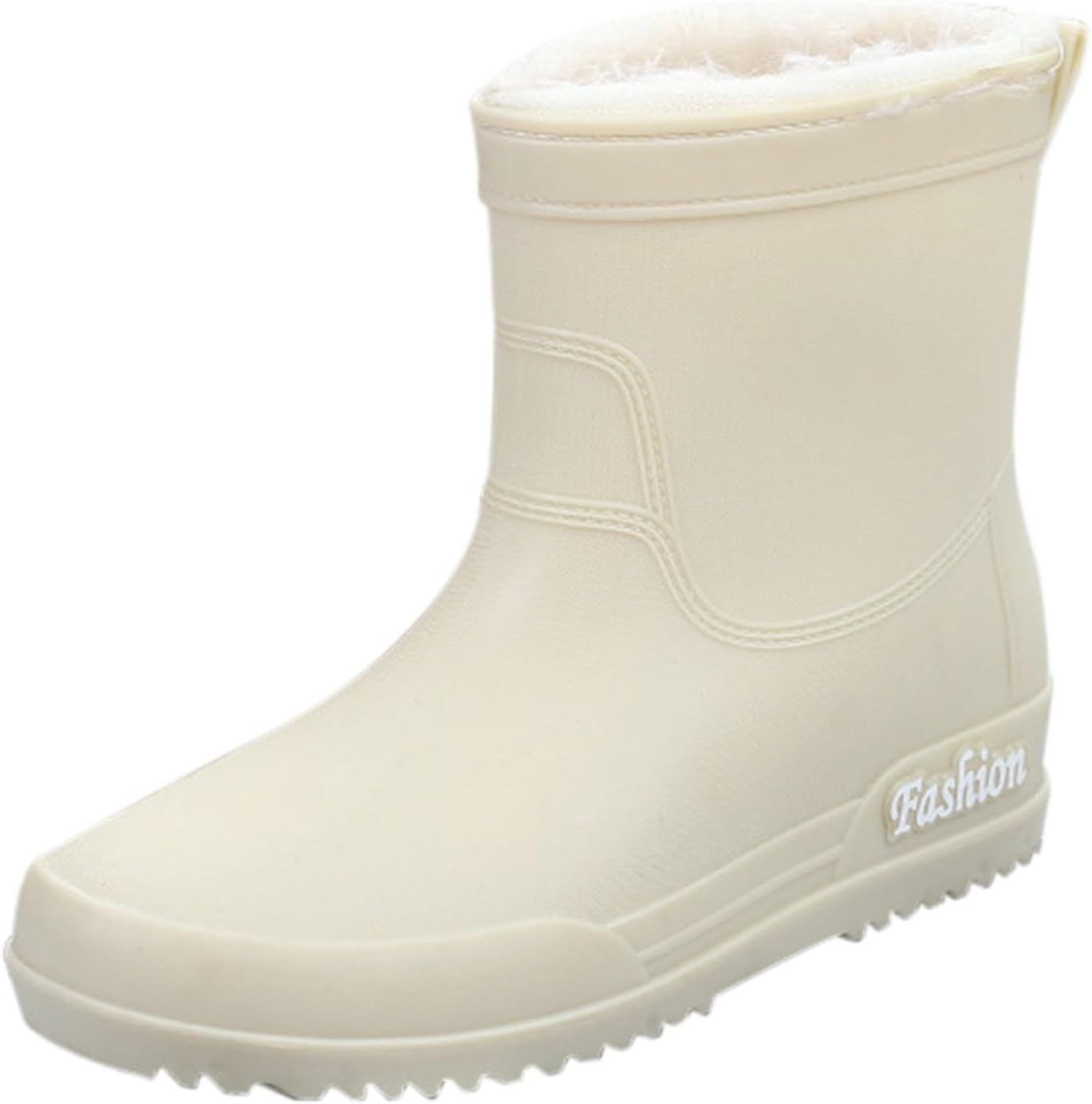 Women's Mid Calf Rain Boots Waterproof Fashion Garden Shoes for Boating Camping Farming Non Slip Rainboots Wide Width Rain Shoes