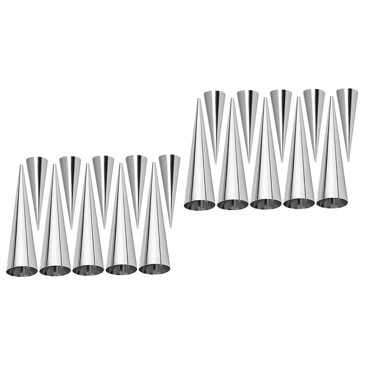 COLLBATH 20pcs Stainless Steel Croissant Mold Reusable Pastry Cream Horn Molds Easy to Baking Tools for Cakes Ice Cream and Pastries for Buffets and Weddings
