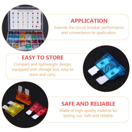 Kit surtido de fusibles automotrices de 250 piezas con caja de almacenamiento, diseño tipo inserto, material ABS y aleación de zinc, incluye fusibles estándar para autos y camiones de 2A a 40A para maquinaria agrícola miniatura 7