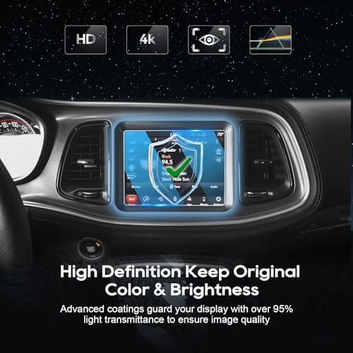 Image of LFOTPP Dodge Challenger SRT 329 R /T Durango SRT 329 Dart Journey Durango 8.4-inch Info Center Touch Screen Protector,Tempered Glass Scratch-Resistant Replacement for 8.4-inch Uconnect Screen | Touch Screen Scratch-Resistant for 8.4-inch Uconnect Screen