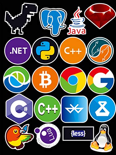 Sanmatic 72 stuks laptopstickers voor ontwikkelaars programmeertaal stickers IT-logo, C ++, Python, Linux, Swift, voor… - Image 5