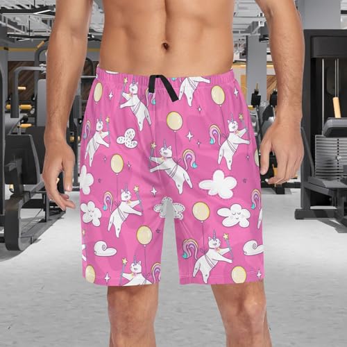 visesunny Mens Pajama Bottom bulldog Animal Print Soft Sleep Shorts for Men Breathable Loungewear Pjs Pants with Pocket S-XXL3