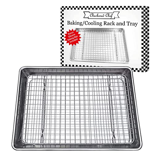 Checkered Chef Baking Sheet With Wire Rack 19 X 13" Twin Pack W/ Baking