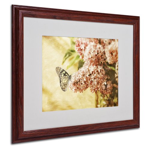 Trademark Fine Art Sweet Lilacs Matted Framed Art by Lois Bryan with Wood Frame, 16 by 20-Inch