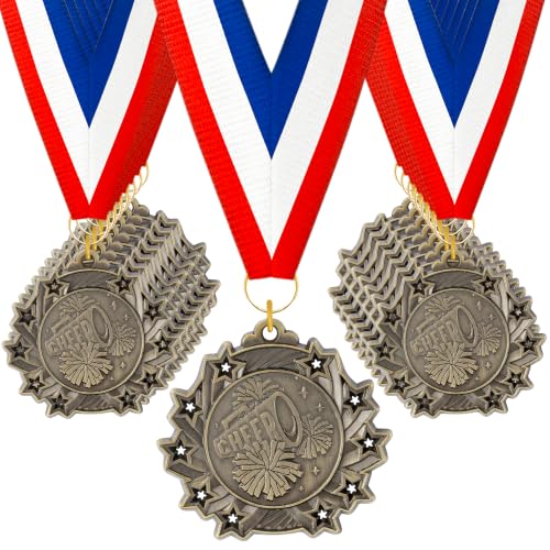 K1tpde 30PCS Cheering Squad Gold Medals for Awards with Neck Ribbon Prizes