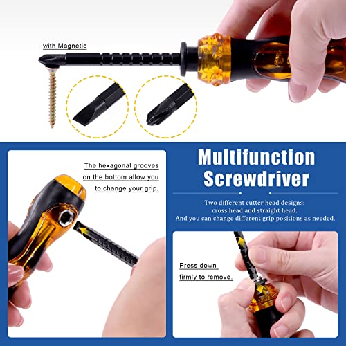Glarks 52PC Self-Drilling Anchors with Screws Kit: 50PC Drywall Anchors, 1PC Mini Hammer, 1PC Screwdriver for TV Shelf - Image 4