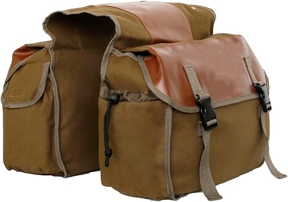 Bicycle Panniers Bag Portable Bike Saddle Bag Large Capacity Bicycle Rear Seat Bag Bike Cargo Bag Bike Rack Trunks Rear Seat Carrier Pack Storage Pouch (Brown)