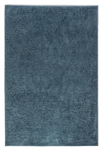 freundin Home Collection Shaggy Rug - Fluffy High Pile Living Room Rug - Plain Soft Easy Care Long Pile for Living Room, Dining Room, Bedroom, Children's Room - Petrol, 80 x 120 cm - Image 3
