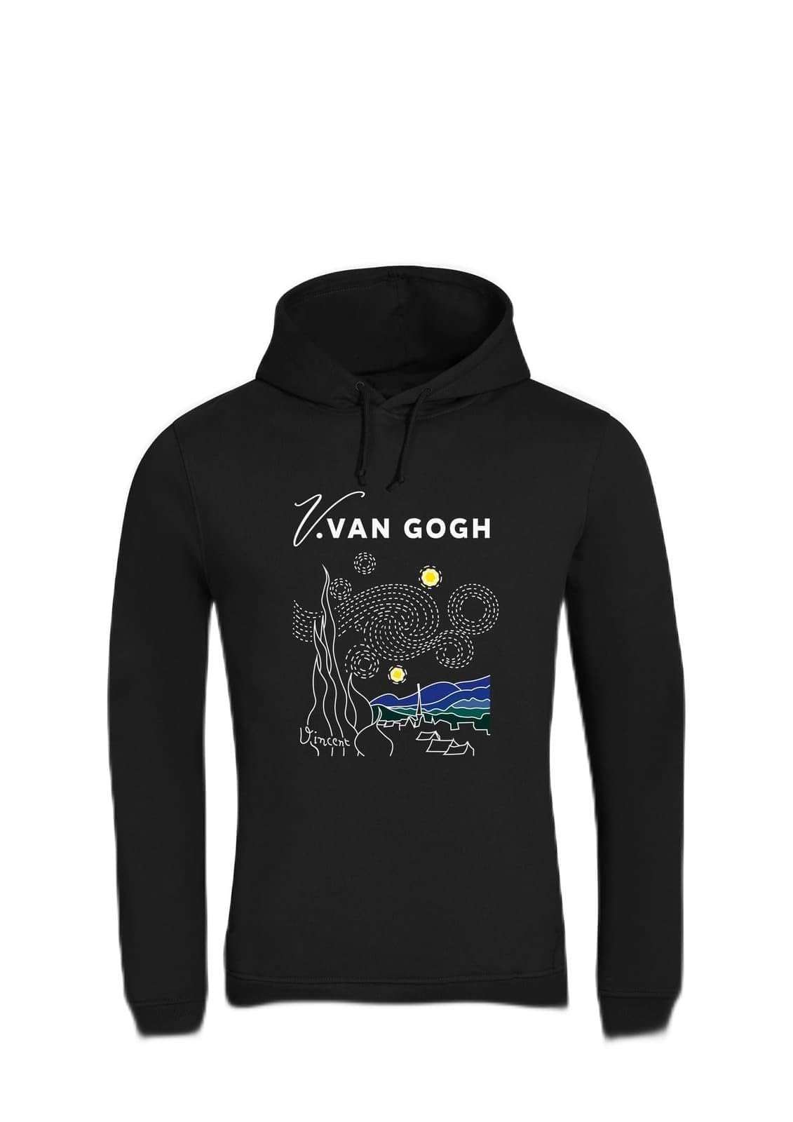 Sweat à capuche Inspire homme Van Gogh finition premium noire XS - 3