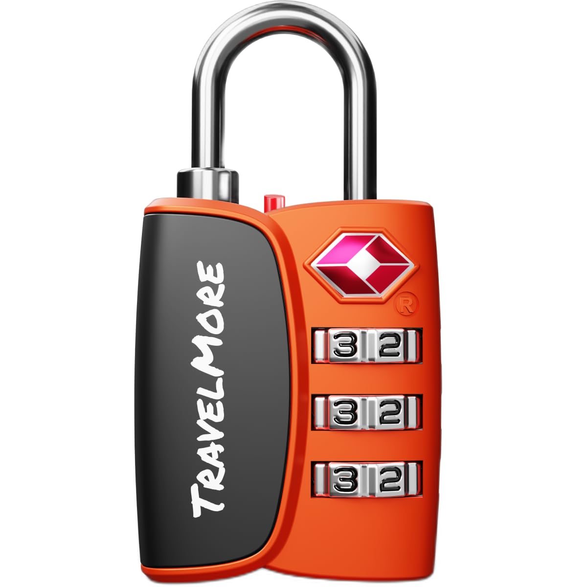 1-Pack TSA Approved 3-Digit Luggage Lock with Open Alert Indicator for Travel Suitcases & Baggage | Luggage Lock | TSA Lock | Orange