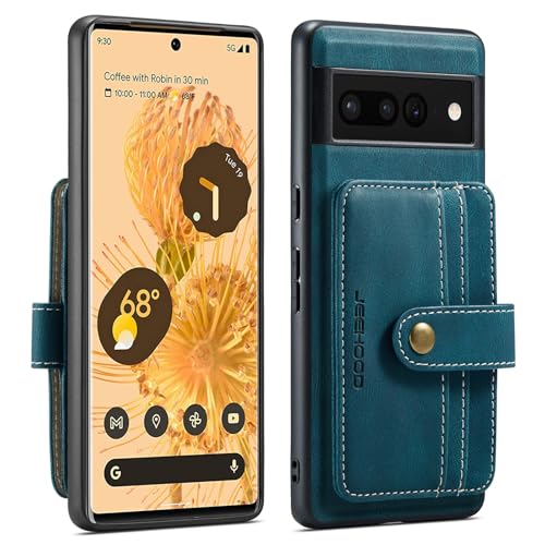 Étui portefeuille Google Pixel 7 idéal pour voyager léger en bleu